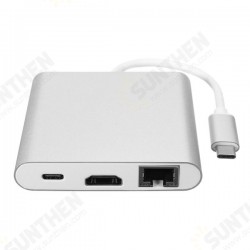 4 In1 USB Type-C 4K/2K HD RJ45 Hub PD Charger Converter Lan Adapter 4 In1 USB Type-C 4K/2K HD RJ45 Hub PD Charger Converter Lan Adapter