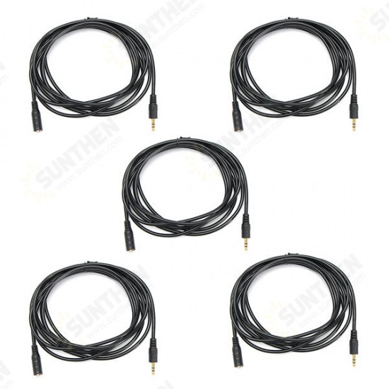 5pz 10 FT 3.5mm Stereo Cavo Audio Maschio a Femmina Estensione Cables Per CUFFIE