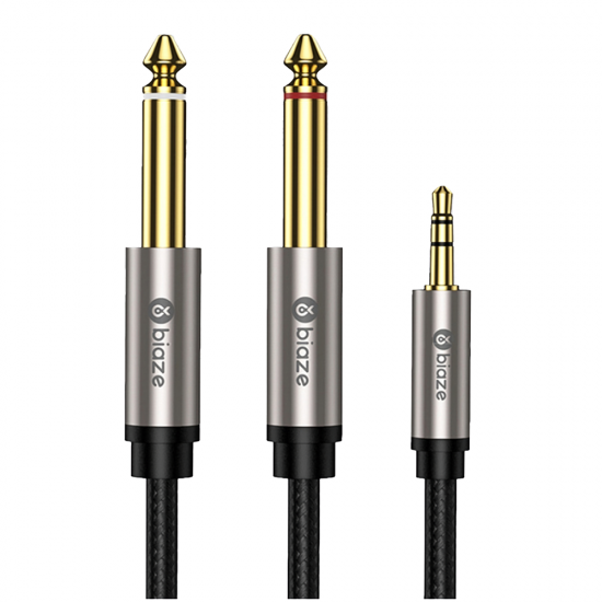 3.5mm to Dual 6.5mm Audio Cable 3m 1 to 2 Audio Cable Connector Silver Plating for Mobile Phone Computer Sound Y56
