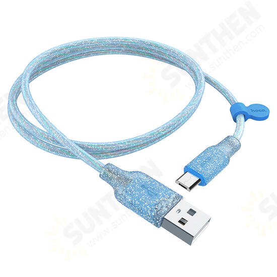 U73 Transparent Silica Gel Micro USB Data Charge Cable for Tablet Smartphone 1.2M