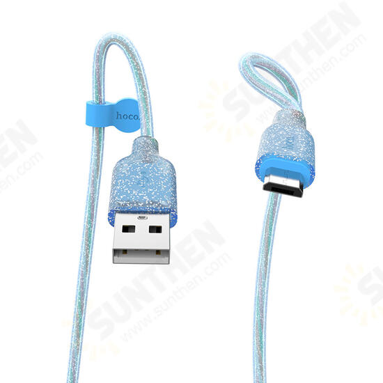 U73 Transparent Silica Gel Micro USB Data Charge Cable for Tablet Smartphone 1.2M