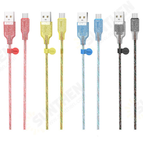 U73 Transparent Silica Gel Micro USB Data Charge Cable for Tablet Smartphone 1.2M