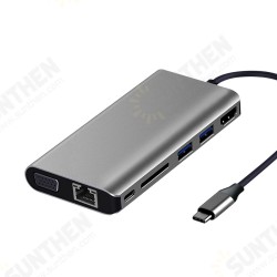 310C 8 in 1 USB 3.1 Type C Data HUB with 2*USB 3.0 4K HD VGA RJ45 SD Card Reader Docking Station for Tablet Laptop 310C 8 in 1 USB 3.1 Type C Data HUB with 2*USB 3.0 4K HD VGA RJ45 SD Card Reader Docking Station for Tablet Laptop