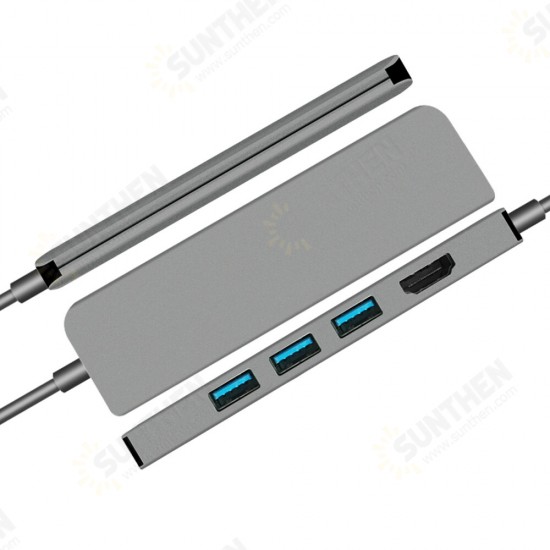 543A 5 in 1 USB 3.1 Type C Data HUB with 3*USB 3.0 4K HD PD Charging Docking Station for Tablet Laptop