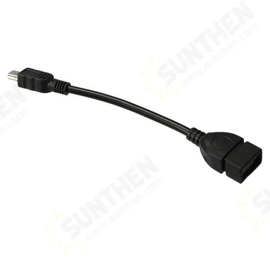 Mini 5 pin Male to USB 2.0 Type A Female Jack OTG Host Adapter Short Cable