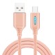 Smart LED Auto Disconnect Charger Nylon Braided Micro USB 2A Tablet Cable-1M