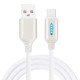 Smart LED Auto Disconnect Charger Nylon Braided Type C 2A Tablet Cable-1M