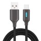 Smart LED Auto Disconnect Charger Nylon Braided Type C 2A Tablet Cable-1M