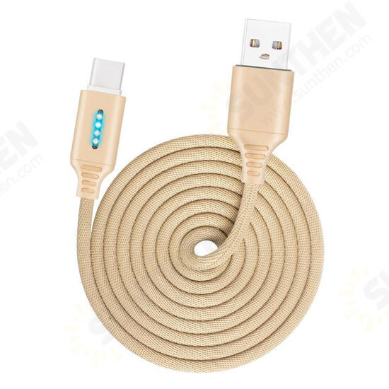 Smart LED Auto Disconnect Charger Nylon Braided Type C 2A Tablet Cable-1M