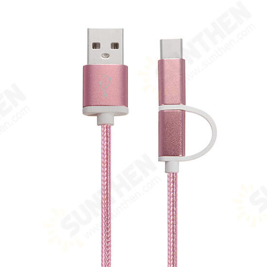 1M Aluminum Nylon Metal Plug Usb Type-C Cable Sync Charge Cable