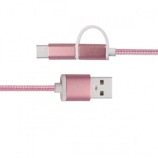 1M Aluminum Nylon Metal Plug Usb Type-C Cable Sync Charge Cable