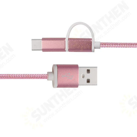 1M Aluminum Nylon Metal Plug Usb Type-C Cable Sync Charge Cable