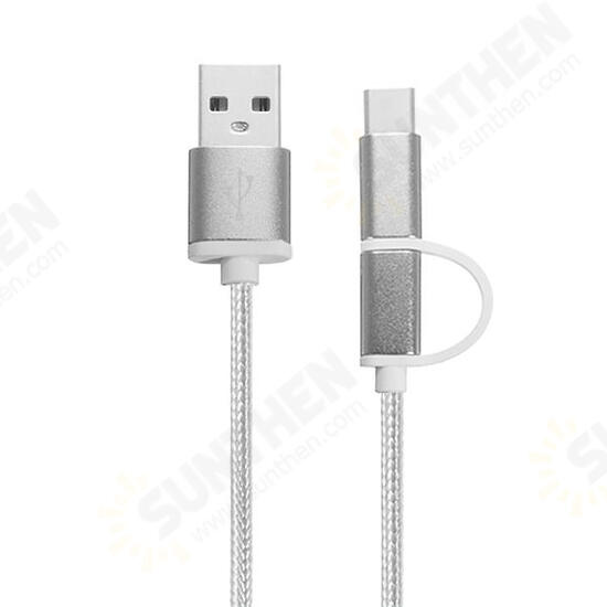 1M Aluminum Nylon Metal Plug Usb Type-C Cable Sync Charge Cable