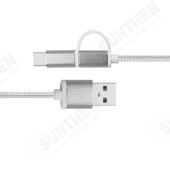 1M Aluminum Nylon Metal Plug Usb Type-C Cable Sync Charge Cable