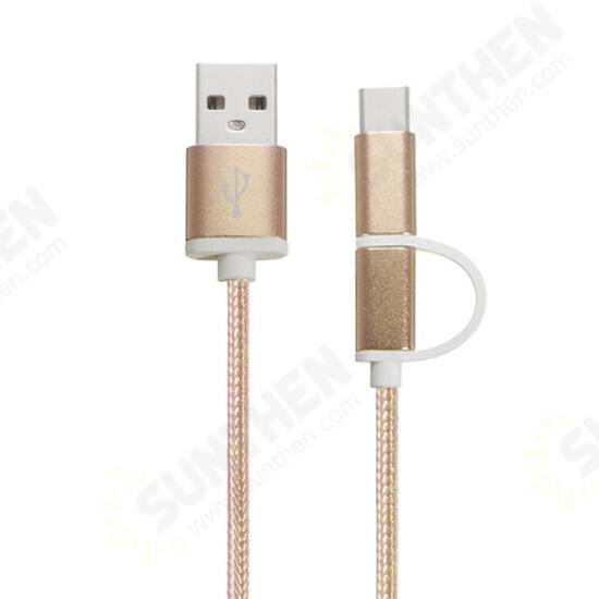 1M Aluminum Nylon Metal Plug Usb Type-C Cable Sync Charge Cable