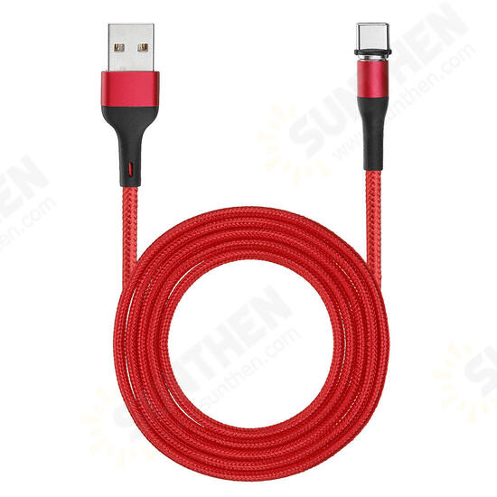 USAMS US-SJ337 U29 Type C LED Magnetic Braided Fast Charging Cable 2M For Tablet Smartphone