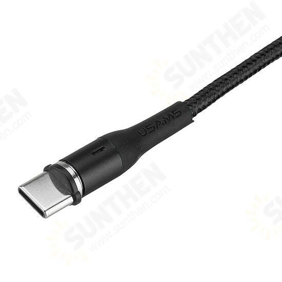 USAMS US-SJ337 U29 Type C LED Magnetic Braided Fast Charging Cable 2M For Tablet Smartphone