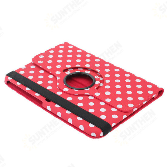 360 Degree Rotating Wave Point PU Leather Case For Samsung P5200