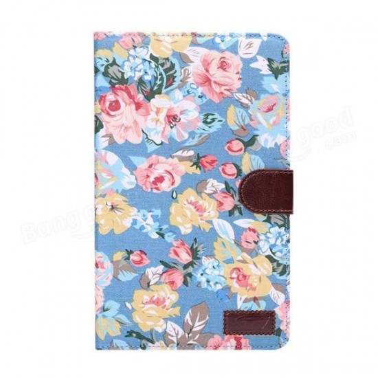 Cotton Print Design Folio PU Leather Case For Samsung Galaxy T700