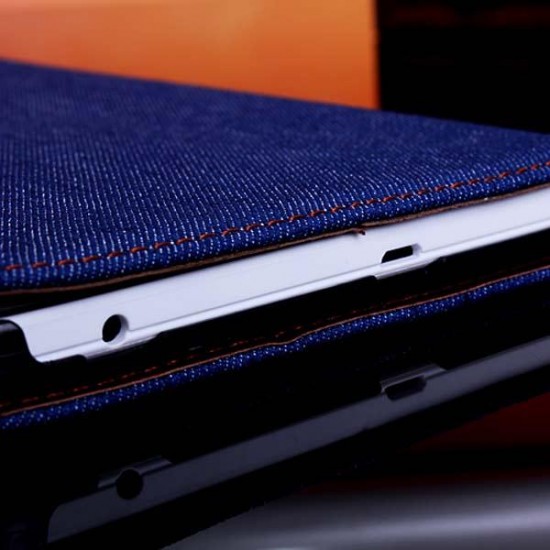 Denim Design Folio PU Leather Case Cover For Samsung Galaxy T110