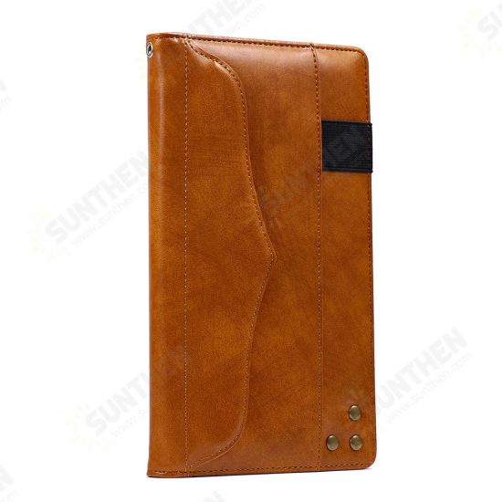 PU Leather Folding Stand Hand Strap Holder Wallet Style Tablet Case for Samsung T280