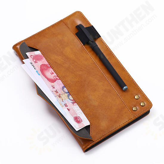 PU Leather Folding Stand Hand Strap Holder Wallet Style Tablet Case for Samsung T280