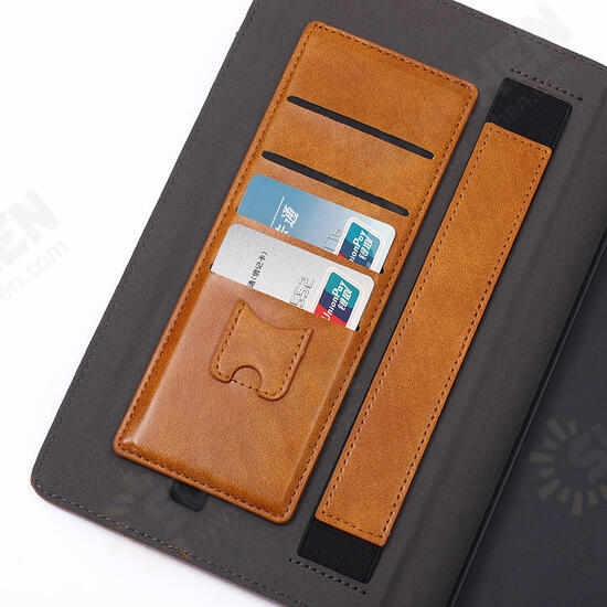 PU Leather Folding Stand Hand Strap Holder Wallet Style Tablet Case for Samsung T280