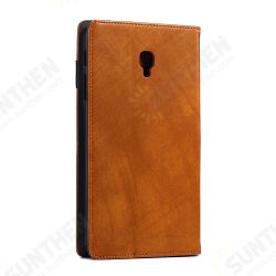 PU Leather Folding Stand Hand Strap Holder Wallet with Cards Slot Tablet Case for Samsung T380 PU Leather Folding Stand Hand Strap Holder Wallet with Cards Slot Tablet Case for Samsung T380