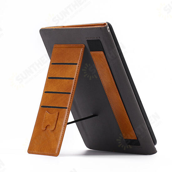 PU Leather Folding Stand Hand Strap Holder Wallet with Cards Slot Tablet Case for Samsung T380