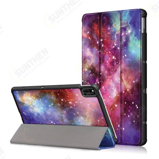 Tri-Fold Painted Galaxy PU Leather Folding Stand Case for 10.4 Inch HUHonor V6 Tablet