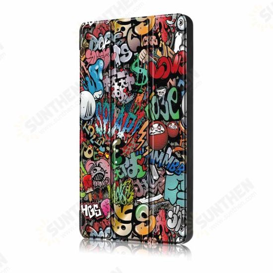 Tri-Fold Pringting Tablet Case Cover for New F ire HD 7 2019-Doodle