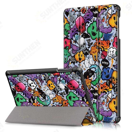 Tri-Fold Pringting Tablet Case Cover for Samsung Galaxy Tab A 10.1 2019 T510 Tablet - Cloud