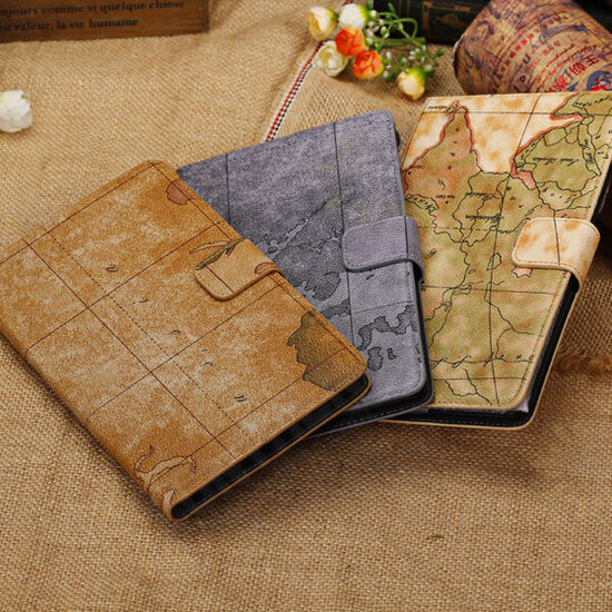 World Map PU Leather Wallet Case For Google Nexus 7 2nd Gen