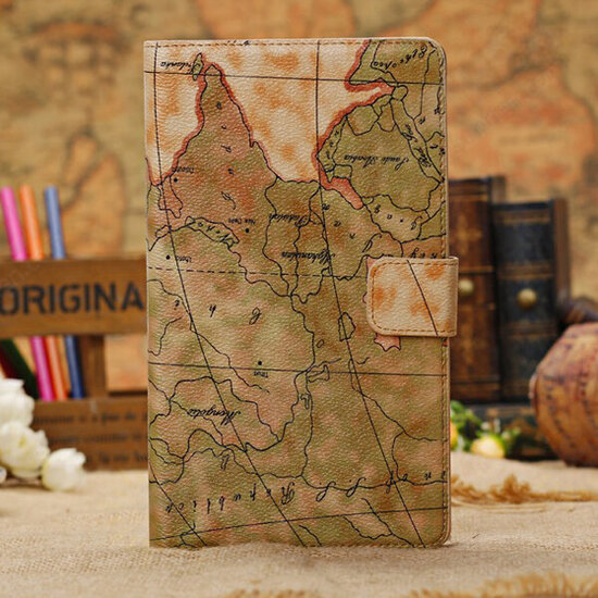 World Map PU Leather Wallet Case For Google Nexus 7 2nd Gen