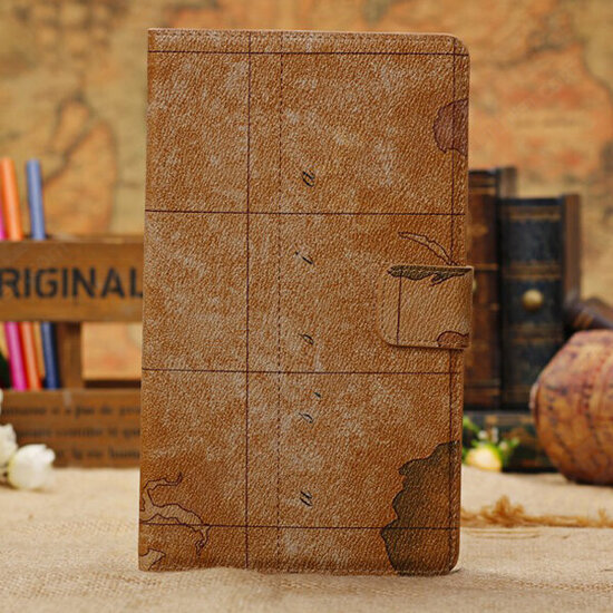 World Map PU Leather Wallet Case For Google Nexus 7 2nd Gen