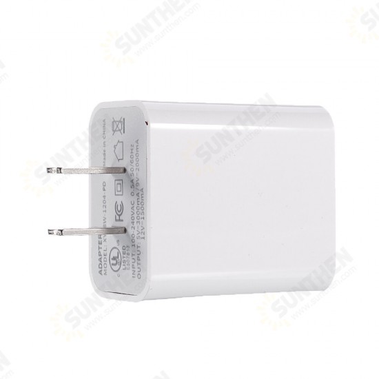 18W US Type C PD Quick Charger Power Adapter for Smartphone Tablet