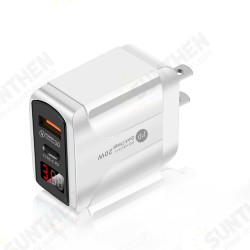 20W USB+PD Quick Charger Power Adapter with Digital Display for Tablet Smartphone 20W USB+PD Quick Charger Power Adapter with Digital Display for Tablet Smartphone