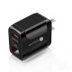 20W USB+PD Quick Charger Power Adapter with Digital Display for Tablet Smartphone