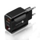 20W USB+PD Quick Charger Power Adapter with Digital Display for Tablet Smartphone