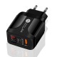 20W USB+PD Quick Charger Power Adapter with Digital Display for Tablet Smartphone