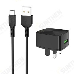 C70B UK QC3.0 Charger Power Adapter With Type-C Cable For Tablet Smartphone C70B UK QC3.0 Charger Power Adapter With Type-C Cable For Tablet Smartphone