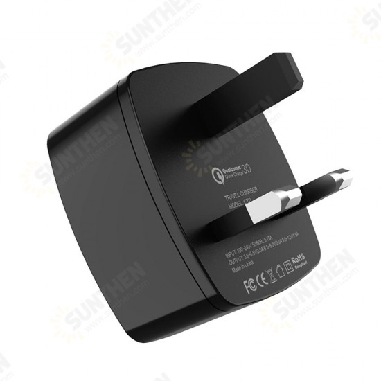 C70B UK QC3.0 Charger Power Adapter With Type-C Cable For Tablet Smartphone