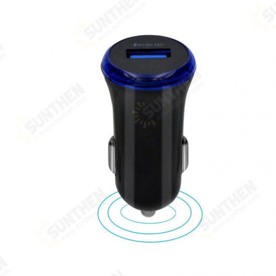 QC3.0 USB Car Charger Adapter for Smartphone Tablet Black