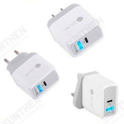 QC3.0+PD18W Quick Charger Power Adapter for Tablet Smartphone QC3.0+PD18W Quick Charger Power Adapter for Tablet Smartphone