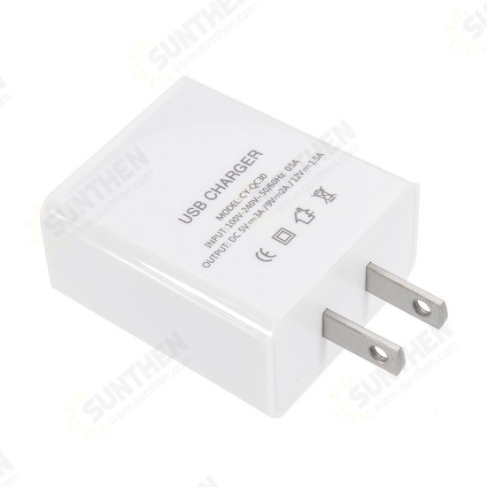 US 18W QC 3.0 USB Charger Power Adapter for Tablet Smartphone