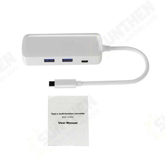 5 In 1 USB 3.1 Type C Hub To High Definition Multimedia Interface USB 3.0 HD Port Adapter Converter