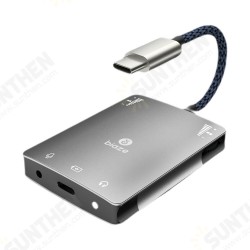 TH12 2 in 1 Type-C 3.5MM AUX Sound Card Live Audio Charging Converter Adapter TH12 2 in 1 Type-C 3.5MM AUX Sound Card Live Audio Charging Converter Adapter
