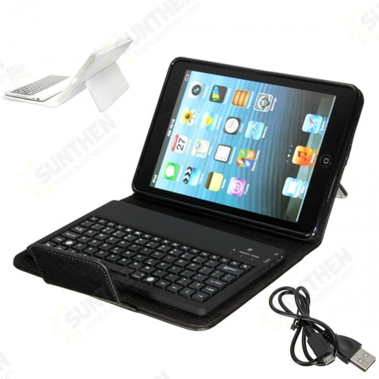 Leather bluetooth Keyboard Case for iPad Mini Tablet