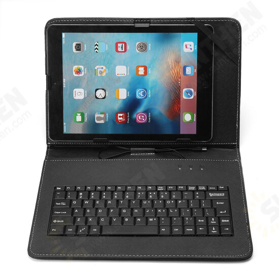 PU Leather Case Cover Micro USB Keyboard for 10.1 Inch Tablet