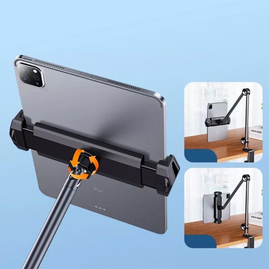 P80 Aluminum Alloy Rotatable Adjustable Foldable 2 Section Rotatable Mobile Phone Tablet Holder Stand